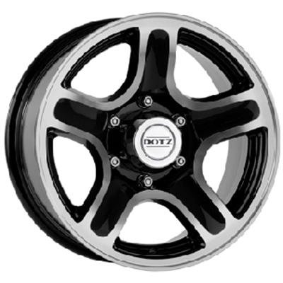 153412 DOT HAD 8016511425 Dotz Hammada fælg, 8x16 ET25, 114.30/5, Ø71.6, Black/polished Dotz