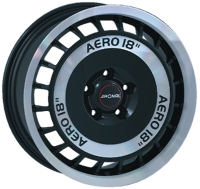 294013 RON R50 8018511245B Ronal R50 fælg, 8x18 ET45, 112.00/5, Ø76, black - front diamond cut Ronal