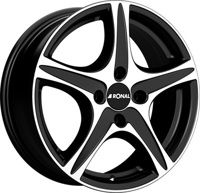 301944 RON R56BP 651641082B Ronal R56 fælg, 6.5x16 ET26, 108.00/4, Ø65, matt black - front diamond cut Ronal