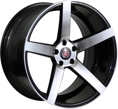 277135 AXE EX1801 105205112 Axe Ex18 fælg, 10.5x20 ET42, 112.00/5, Ø73, gloss black - polished face - RESTPARTI EW