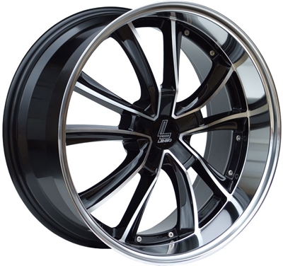 225912 LEN ES71 8518511235 Lenso Es7 fælg, 8.5x18 ET35, 112.00/5, Ø73, gloss black - polished lip EW