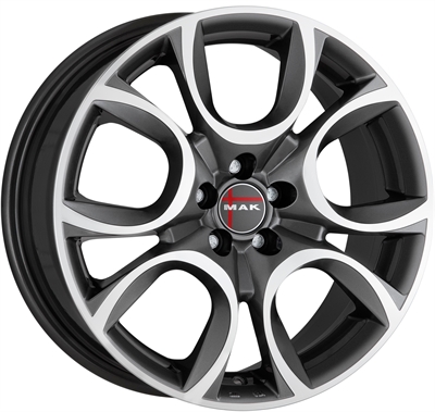 222026 MAK TORI01 5514498B Mak Torino fælg, H2 5.5x14 ET35, 98.00/4, Ø58.1, gun met-mirror face MAK