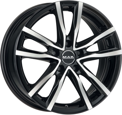 298817 MAK MILA 6516511440K Mak Milano fælg, H2 6.5x16 ET40, 114.30/5, Ø67, black mirror - RESTPARTI MAK