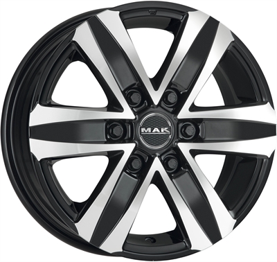 248894 MAK ST4 7517613925 Mak Stone 6 fælg, H2 7.5x17 ET25, 139.70/6, Ø106.1, black mirror MAK