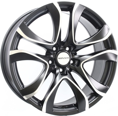 265504 MC BEP 8018511235 Monaco Beaurivage fælg, 8x18 ET35, 112.00/5, Ø73, dull black / polish Mon