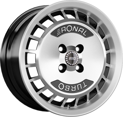293927 RON R10 7015410828C Ronal R10 fælg, 7x15 ET28, 108.00/4, Ø76, black - front diamond cut Ronal