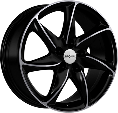 293134 RON R51B 8017511440B Ronal R51  fælg, 8x17 ET40, 114.30/5, Ø82, jet black - front diamond cut Ronal