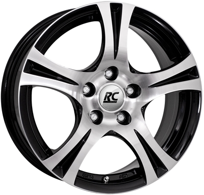 217895 RC RC14003 751750983 Rc Rc14 T fælg, 7.5x17 ET35, 98.00/5, Ø58, Black glossy polished EW