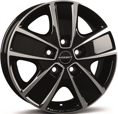 321009 BOR CWGB 6016513068 Borbet Cwg fælg, 6x16 ET68, 130.00/5, Ø71, black polished Borbet
