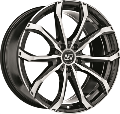 317792 MSW 48GL 8019511445 Msw 48 fælg, 8x19 ET45, 114.30/5, Ø73, gloss black full polished MSW