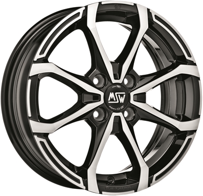 317459 MSW X4GL 5515410042 Msw X4 fælg, 5.5x15 ET42, 100.00/4, Ø60, gloss black full polished MSW