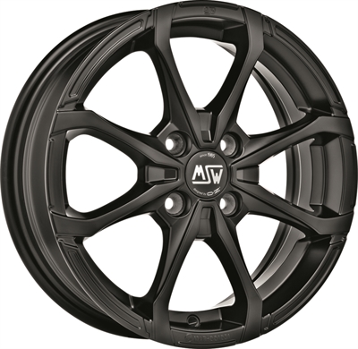 331462 MSW X41 6016410040 Msw X4 fælg, 6x16 ET40, 100.00/4, Ø63.3, matt black MSW