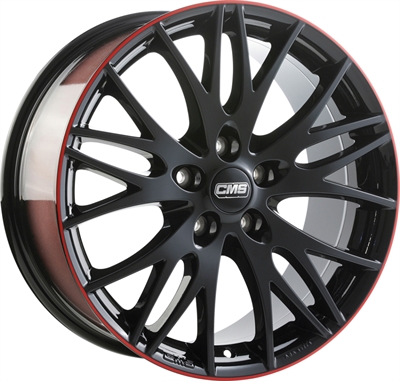 318152 CMS C8BL 7517510845 Cms C8 fælg, 7.5x17 ET45, 108.00/5, Ø67, black red gloss CMS