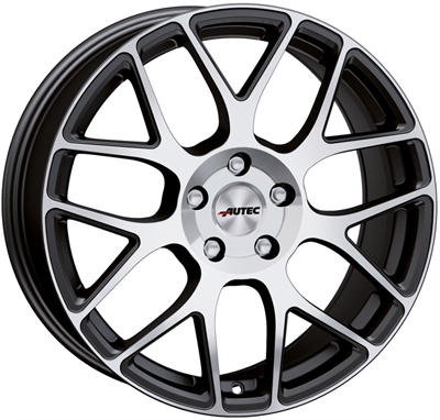 404877 AUT HE 7016511445B Autec Hexano fælg, 7x16 ET45, 114.30/5, Ø70, matt black polished Autec