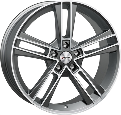 411209 AUT RI1 8520511230 Autec Rias fælg, 8.5x20 ET30, 112.00/5, Ø70, titan silver matt polished Autec