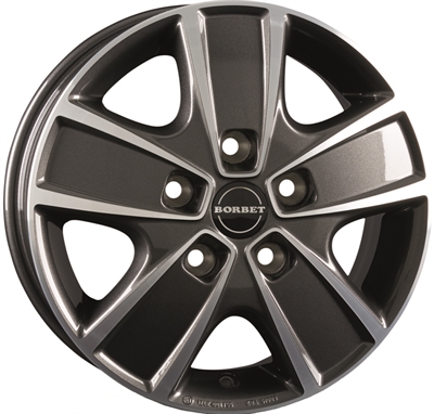 406894 BOR CW7 6016513068 Borbet CWG fælg, 6x16 ET68, 130.00/5, Ø78, mistral anthracite glossy polished Borbet