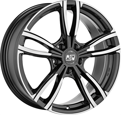 416216 MSW 73 7517511445 Msw 73 fælg, 7.5x17 ET45, 114.30/5, Ø73, gloss dark grey full polished MSW