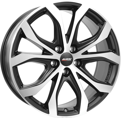 412757 ATE W11 8018511240B Uniwheels W10X fælg, 8x18 ET40, 112.00/5, Ø70, racing-schwarz frontpoliert Alutec