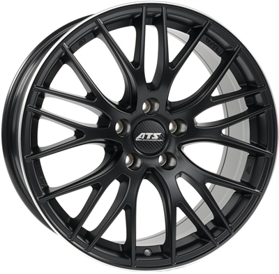 412952 ATS PE 8519511440B Ats Perfektion fælg, 8.5x19 ET40, 114.30/5, Ø70, racing-schwarz / horn poliert ATS