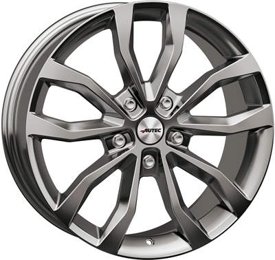 422585 AUT UTS 7517511440 Autec Uteca fælg, 7.5x17 ET40, 114.30/5, Ø70, titan silver Autec