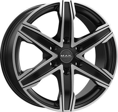 444416 MAK K6I 6516612550B MAK King 6 fælg, H2 6.5x16 ET50, 125.00/6, Ø74, ice black MAK