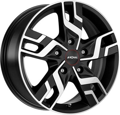 435310 RON R64R3 7017516053 Ronal R64 R3 fælg, 7x17 ET53, 160.00/5, Ø65, dull black / polished Ronal