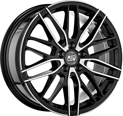 331426 MSW 72 7017511440 Msw 72 fælg, 7x17 ET40, 114.30/5, Ø73, black full polished (gbfp) MSW