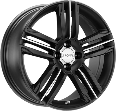 294081 RON R57 7518512042D Ronal R57 fælg, 7.5x18 ET42, 120.00/5, Ø82, matt black - front diamond cut Ronal