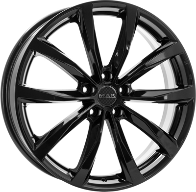 436590 MAK WO2 7518511445C Mak Wolf  fælg, H2 7.5x18 ET45, 114.30/5, Ø67, gloss black MAK