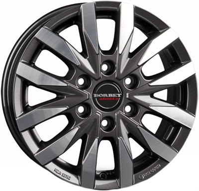 438360 BOR CW6AP 751861393C Borbet CW6 fælg, 7.5x18 ET30, 139.70/6, Ø106, mistral anthracite glossy polished Borbet