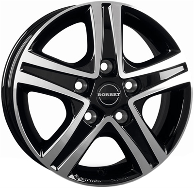 438375 BOR CWDG 6016511868 Borbet CWD fælg, 6x16 ET68, 118.00/5, Ø71, black glossy polished Borbet