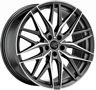 439135 MSW 50GP 8018511445 MSW 50 fælg, 8x18 ET45, 114.30/5, Ø73, matt gun metal full polished (mgmfp) MSW