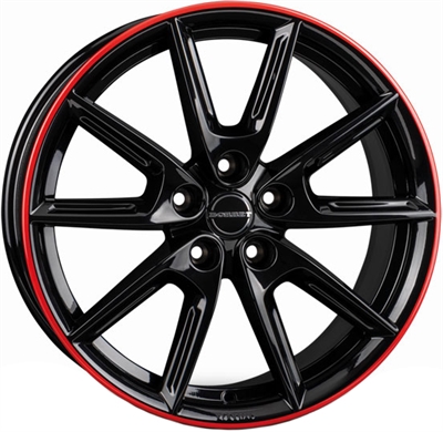 438422 BOR LX18BR 80185114 Borbet LX18 fælg, 8x18 ET40, 114.30/5, Ø72.6, black glossy rim red Borbet