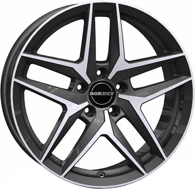 438456 BOR ZAP 8018511239 Borbet Z fælg, 8x18 ET39, 112.00/5, Ø66.6, mistral anthracite glossy polished Borbet