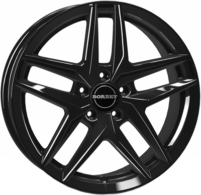 438479 BOR ZB 8019511243 Borbet Z fælg, 8x19 ET43, 112.00/5, Ø66.6, black glossy Borbet