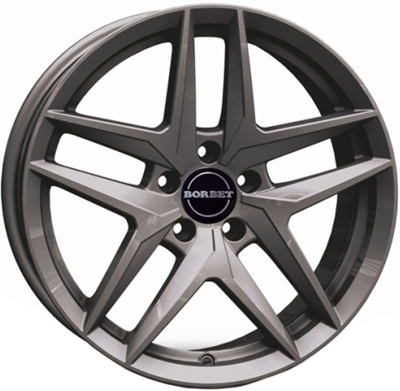 455445 BOR ZDG 7518511248B Borbet Z fælg, 7.5x18 ET48, 112.00/5, Ø57, dark grey matt Borbet