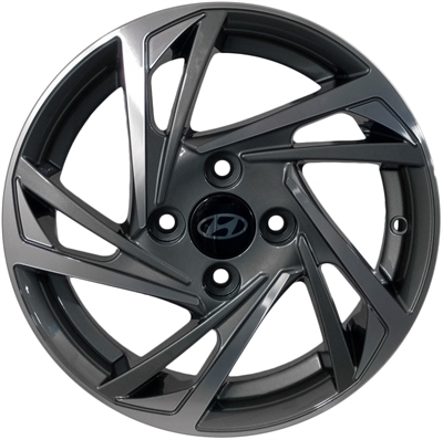 439502 ALU HYU K7400ADB00AD Hyundai K7400ADB00AD fælg, 5.5x14 ET42, 100.00/4, Ø54, Anthracite Diamond (incl. cap) Hyundai