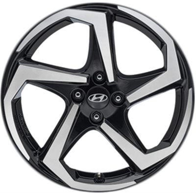 450574 ALU HYU Q0400ADE07BC Hyundai Seoul Q0400ADE07BC fælg, 7x17 ET54, 100.00/4, Ø54, Black & Polished Hyundai