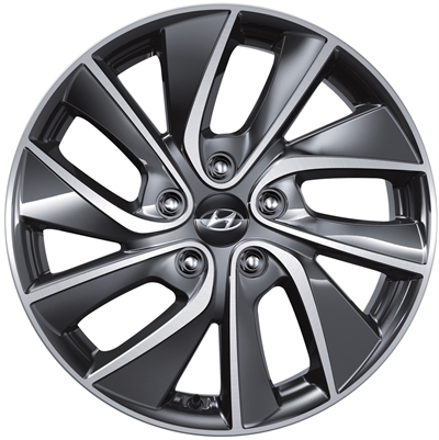452770 ALU HYU 52910G4350PA Hyundai 52910G4350PAC fælg, 7x17 ET53, 114.30/5, Ø67, Graphite Polished (inkl. kapsel 529603K250) Hyundai