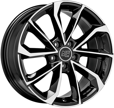 455608 MSW 42BP 8018511445 MSW 42 fælg, 8x18 ET45, 114.30/5, Ø73, gloss black full polished MSW