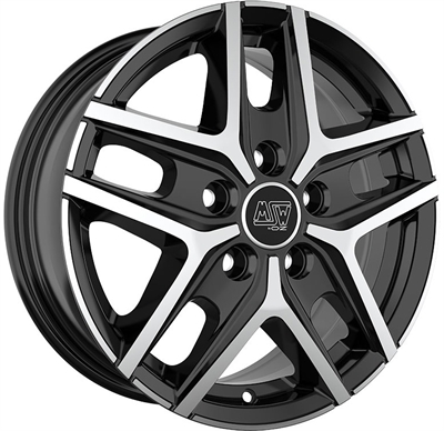 455509 MSW 40VBP 651651186 MSW 40 Van fælg, 6.5x16 ET65, 118.00/5, Ø71, gloss black full polished MSW