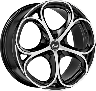 455797 MSW 82BP 8019511033 MSW 82 fælg, 8x19 ET33, 110.00/5, Ø65, gloss black full polished MSW