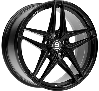 456065 SPA REG 7517511445 Sparco Record fælg, 7.5x17 ET45, 114.30/5, Ø73, gloss black Sparco
