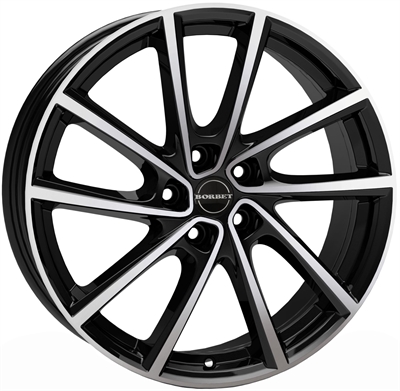 455340 BOR VBP 7019510838 Borbet V fælg, 7x19 ET38, 108.00/5, Ø65, black polished glossy Borbet
