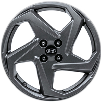 463389 ALU HYU Q0400ADE57GR Hyundai Q0400ADE57 fælg, 6.5x17 ET50 , 100.00/4, Ø54, Graphite (inkl. kapsel) - RESTPARTI Hyundai