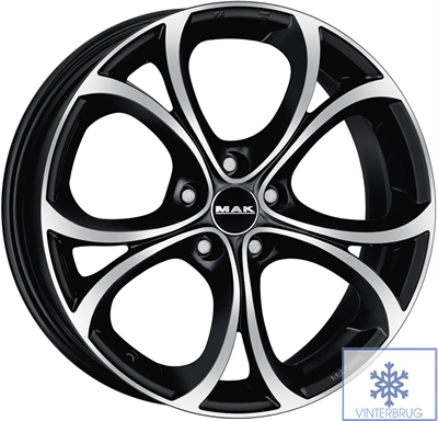 435770 MAK LAB 8018511034B MAK Lario fælg, H2 8x18 ET34, 110.00/5, Ø65, black mirror MAK