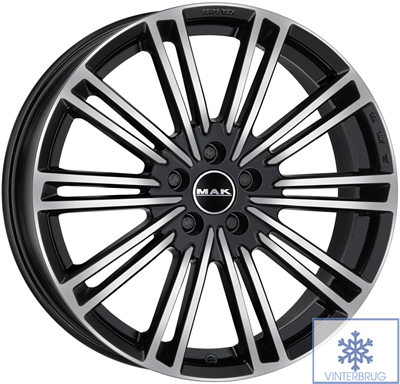 468338 MAK YKM 8018510845 MAK York fælg, 8x18 ET45, 108.00/5, Ø63.3, black mirror MAK