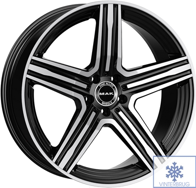473405 MAK LDB 9520511257 MAK Lewis D fælg, 9.5x20 ET57, 112.00/5, Ø66.6, black mirror MAK