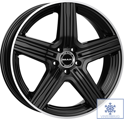 473335 MAK LWR 9021511245B MAK Lewis fælg, 9x21 ET45, 112.00/5, Ø66.6, gloss black mirror ring MAK