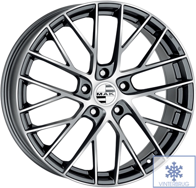 436274 MAK MOM 8520513051 Mak Monaco D fælg, EH2+ 8.5x20 ET51, 130.00/5, Ø71.6, gun met-mirror face MAK
